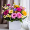 Caja Cubo Gerberas Mixtas