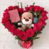 Rosas Corazon con Peluche